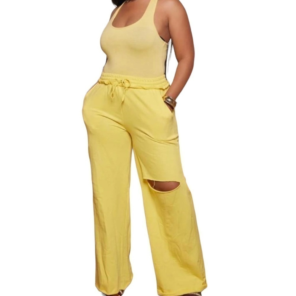 Zenana French Terry Set. Joggers and bodysuit. Yellow. NWT